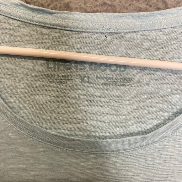 Life is good womens graphic tshirt XL blue lightweight beach outdoor colorful - Picture 2 of 9